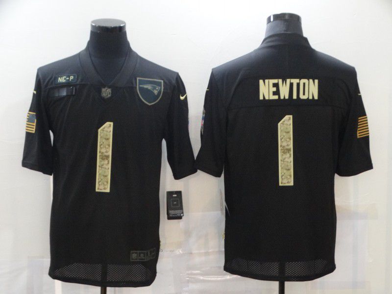 Men New England Patriots #1 Newton Black Camo Lettering 2020 Nike NFL Jersey->new england patriots->NFL Jersey